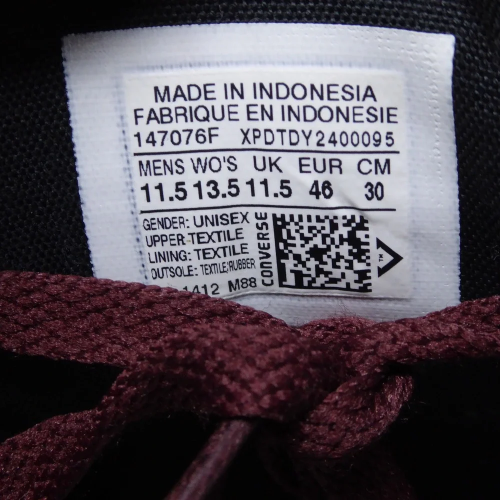 Converse Mens Madison Shoes Burgundy Chuck Taylor All Star Low Top 11.5 - Picture 8 of 9